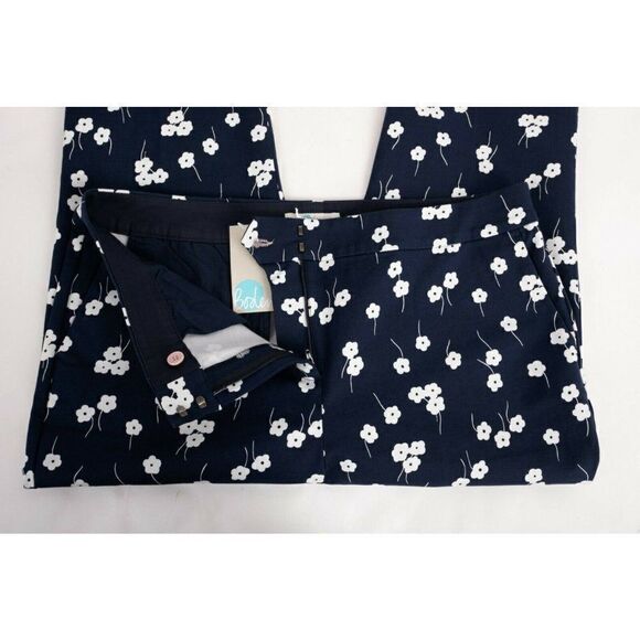 Boden Womens Richmond Ankle Pants UK 22L US 18L Tall Navy Blue Floral - Picture 6 of 7
